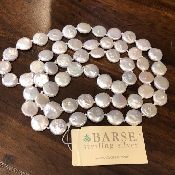 BARSE Genuine Single Strand Continuous Pearl Coin Necklace NWT - Picture 10 of 10